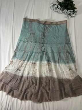 Metro Wear Maxi Tie Dye Peasant Skirt XL Gauzy 100% Cotton Fairy Grunge Bohemian